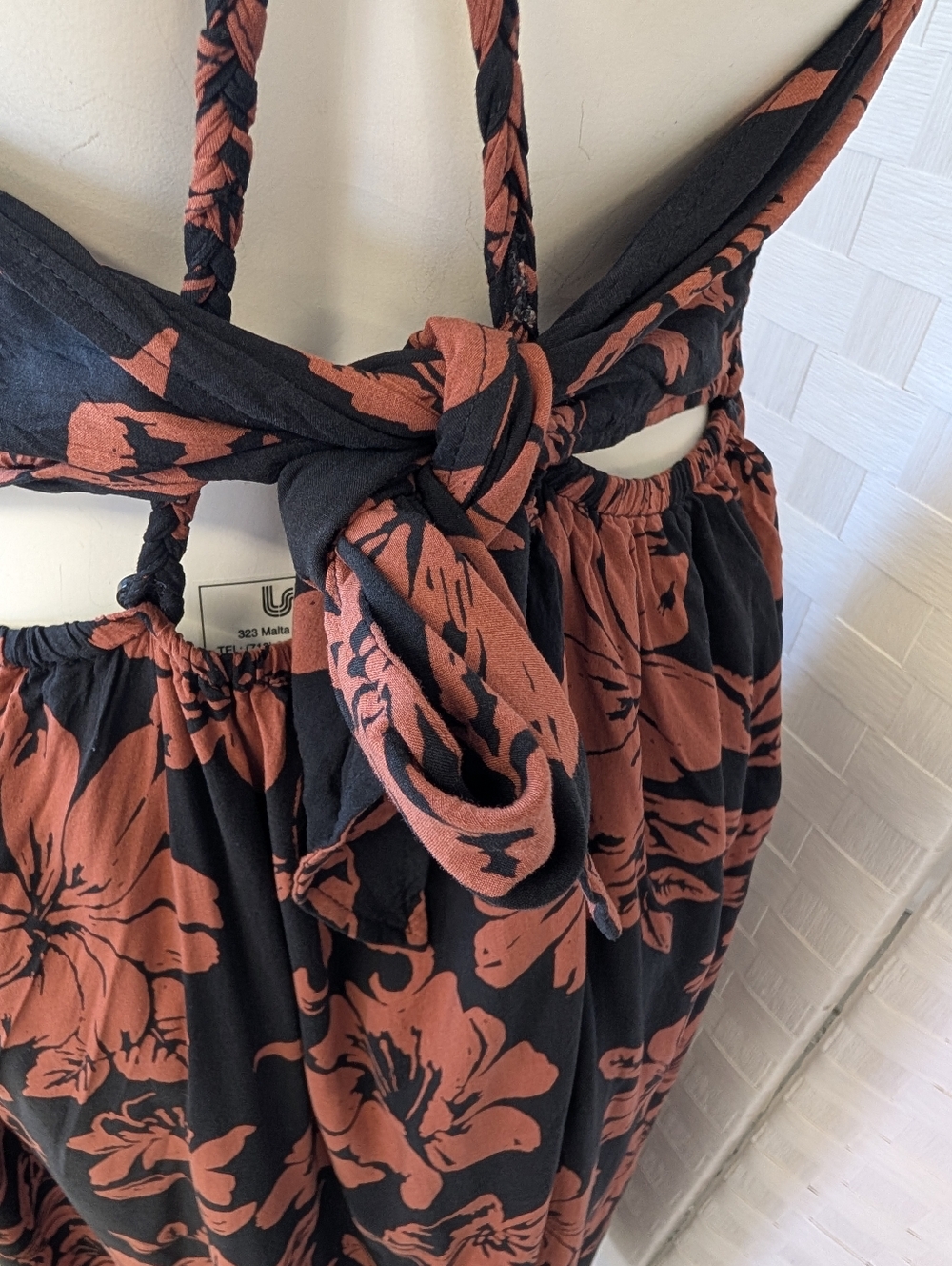 FREE PEOPLE Black Floral Button-Front Maxi Dress -Terra Cotta Rust Floral XL - Picture 5 of 6